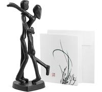 SENNESY Escultura de Hierro Hecha a Mano de Dos Corazones, un Regalo romántico para Bodas y Aniversarios, Incluye una Tarjeta de felicitación en Blanco para Expresar tu Amor
