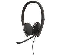 Sennheiser SC 165 USB (508317) - Auriculares de doble cara (binaural) con sonido estéreo HD, micrófono con cancelación de ruido y puerto USB, color negro