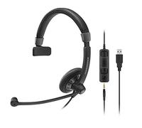 Sennheiser SC 45 USB MS Monoaural Diadema Negro - Auriculares con micrófono (Centro de llamadas/Oficina, Monoaural, Diadema, Negro, Alámbrico, 1,12 m)