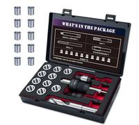 SENNMONN Kit de reparación de roscas M14X1.5 con inserto HSS taladro, grifo, avellanado, controlador de instalación, métrico, 10 piezas de inserto de acero inoxidable M14 x 1.5 x 17.8 mm