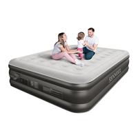 SENNOUL Colchón de aire Queen con bomba integrada, cama inflable mejorada, autoinflable rápido en 2 minutos con cámara de aire doble, máximo 18 pulgadas/650 libras, toda la noche sin perder