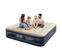 SENNOUL Colchón de aire tamaño King con bomba integrada, cama inflable mejorada, autoinflable/desinflado rápido en 2 minutos, 18 pulgadas/750 libras máximo, fuerte apoyo, sin fugas, sin olor, para el