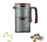 Senomi Infusion Glass Pot, Magnetic Tea Pot with Infusers, 2 in 1 Water Separation Glass Teapot with Wooden Handle, Tea Pot with Infusers for Loose Teas, One-Click Teas Drinking (Gray,720ml)