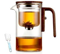 Senomi Infusion Glass Pot, Magnetic Tea Pot with Infusers, Tea Pot with Infusers for Loose Tea & Blooming Tea (600ml/21Oz)