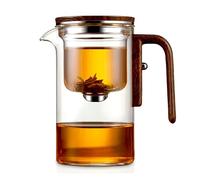 Senomi Infusion Glass Pot, Magnetic Tea Pot with Infusers, Tea Pot with Infusers for Loose Teas (600ml/21Oz)