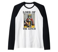 Señor del almuerzo Gato Amante de los Gatos Rascar Poste Divertido Gato Camiseta Manga Raglan