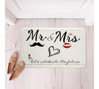 Señor Señora Alfombra Baño Lavable Felpudo De Entrada Absorbente Felpudos para Exterior Cocina Interior 40X60 Cm