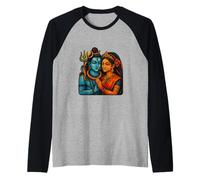 Señor Shiva Durga Dios hindú Mahadeva Diosa Parvati Camiseta Manga Raglan
