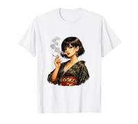 Señora con Estilo con Cigarrillo en Estilo asiático Geisha Sensual Camiseta