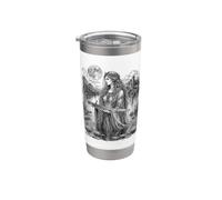 Señora del Lago Leyenda Arturo Fantasía Sagrada Línea Arte Vaso térmico de acero inoxidable de doble pared