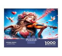 Señora del violín 1000 Piezas Puzzle Clásico Gracia de melodía romántica Paquete De Puzzle, Cartón Extra Grueso - Antiestrés Y Viajes, Adultos Y Niños 12+ 38x26cm/1000pcs