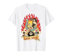 Señora Suerte Jugador Guapa Chica Camiseta gráfica económica, Hombre, Blanco, S