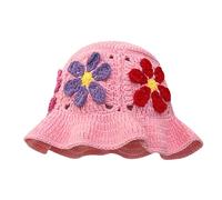 Señora Trenzado Sombreros De Sol Gorro de Ganchillo Moda, Colorido Gorro Lana for Mujer, otoño e Invierno, Bonito Felpa Hecho a Mano, Pescador Punto(PinkB)