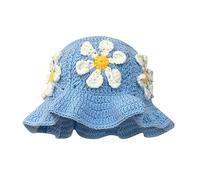Señora Trenzado Sombreros De Sol Gorro de Ganchillo Moda, Colorido Gorro Lana for Mujer, otoño e Invierno, Bonito Felpa Hecho a Mano, Pescador Punto(BlueA)
