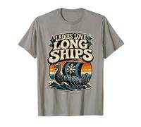 Señoras Amor Barcos Largos Retro Vikingo Humor Noruega Longboat Camiseta
