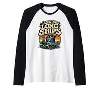 Señoras Amor Barcos Largos Retro Vikingo Humor Noruega Longboat Camiseta Manga Raglan