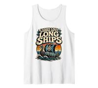 Señoras Amor Barcos Largos Retro Vikingo Humor Noruega Longboat Camiseta sin Mangas