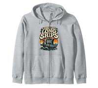 Señoras Amor Barcos Largos Retro Vikingo Humor Noruega Longboat Sudadera con Capucha