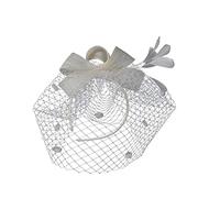 Señoras de la boda pluma de malla Fascinador, Único boda boda fiesta headwear gasa pluma horquilla Hairband para las mujeres foto Prop(Age,1 count (Paquete de 1))