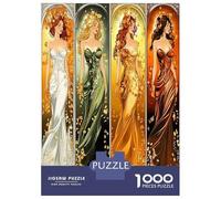 Señoras de Las Cuatro Estaciones 1000 Piezas Set Puzzle Gracia de Belleza estacional Puzzle Cartón Extra Grueso - Antiestrés Y Viajes, Entrena El Cerebro para 12+ Añ 38x26cm/1000pcs