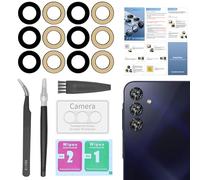 Senpinkboo Paquete de 2 lentes de repuesto para cámara trasera Samsung Galaxy A15 con protector de lente de cámara + adhesivo preinstalado, incluye juego de herramientas de reparación + manual de