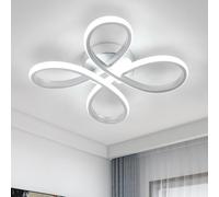 SENQIU Lámpara de Techo Moderna, 30W 3375LM Plafón LED Techo Diseño Forma de Flor, Lamparas de Techo LED Moderno Plata para Dormitorio Cocina Sala de Estar Pasillo, Blanco Frío 6500K, 30CM