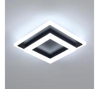 SENQIU Moderna Lámpara de Techo LED, 24W 2700LM Plafón LED Techo Negro Moderno, Luz de Techo Cuadrada para Dormitorio Cocina Sala de Estar Pasillo Baño Comedor, Blanco Frío 6500K