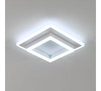 SENQIU Plafón LED Techo, Lampara de Techo Cuadrada Moderno 30W 3375LM, Blanco Frío 6500K, Luz de Techo Blanca de Acrílico para Dormitorio Cocina Sala de Estar Pasillo, 30CM