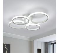 SENQIU Plafon LED Techo Moderna, Lámpara de Techo Redonda 6300LM 56W, Luz de Techo Blanco de Metálico Acrílico para Sala de Estar, Dormitorio, Comedor, Cocina, Oficina, 6500K Luz Blanca Fría