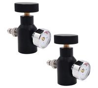SENRISE 2 adaptadores de tanque de CO2 con manómetro de 5000 psi, rosca G1/2-14, enchufe rápido NPT de 1/8, conector de desconexión rápida de tanques de CO2 de aluminio para la mayoría de cilindros