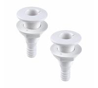 SENRISE 2 piezas de ajuste a través del casco, salida de drenaje marino de 5/8 pulgadas a través del casco, conector a través del conector, resistente a la corrosión y al óxido, salida de drenaje de