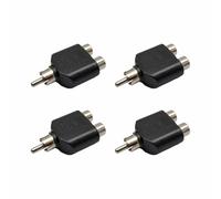 SENRISE 4 adaptadores RCA Y, 1 macho a 2 conectores de audio hembra, acoplador de doble conector para televisores, altavoces, teléfonos, MP3 y más