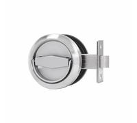 SENRISE Cerradura de puerta empotrable redonda, acero inoxidable 304, manija de puerta empotrada sin llave, tirador oculto para dormitorio, cocina, baño, sala de estar (plateado)
