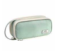 SENRISE Estuche de gran capacidad, portátil, organizador de almacenamiento de artículos de papelería, para niñas, mujeres, adultos, escuela, oficina, estudiantes universitarios, Green, 22cm*6cm*10cm