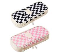 SENRISE Estuche para lápices de papelería, estuche de gran capacidad, organizador de bolígrafos duradero para oficina, universidad, escuela, adolescente, niña, niño, hombre, estudiante, G+h, 2PC