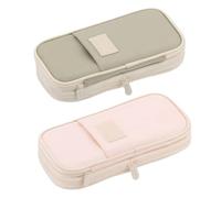 SENRISE Estuche para lápices de papelería, estuche de gran capacidad, organizador de bolígrafos duradero para oficina, universidad, escuela, adolescente, niña, niño, hombre, estudiante, C+D, 2PC