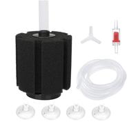 SENRISE Filtro de esponja biológica, kit de filtro de esponja biológica para acuario con tubo de succión de 3 m, conector de válvula de retención y accesorios de conector en Y para camarones Betta Fry