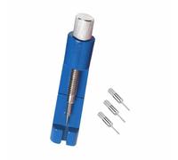 SENRISE Herramienta de reparación de correa de reloj, kit de removedor de eslabones de aluminio para relojeros, herramienta de reparación para ajustar el tamaño de la correa, azul, 65 mm×14 mm×15 mm