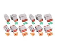 SENRISE Kit de conectores DT, 12 juegos de conectores de cable eléctrico macho y hembra, kit de conector de cable eléctrico Deutsch DT, enchufe sellado automotriz para motocicleta, camión, coche