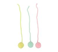 Senrusa 3pcs Gato pelliza de Peluche interactiva Gato Pelotas de masticación con Campanas para Gatitos de Gatos Interiores (Pure Color)
