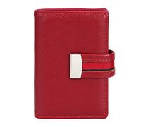Senrusa Mini Tarjetero RFID de Moda para Mujer, Caja para Tarjetas bancarias de Cuero PU, Estuche para Tarjetas de Visita (Rojo)