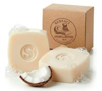 SENSACI Jabón Sólido Natural y Artesanal para Vajilla y Hogar - Desengrasante Multiusos con Aceite de Coco - Limpiador Ecológico, Cero Plásticos y Zero Waste - Pack 2 (280g)