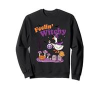 Sensación de ganso brujo en una escoba en Halloween Sudadera