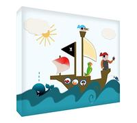 Sensación de lámina de buena suerte y A5 la mayoría de los metales diseño de barco pirata de acrílico de diamond-pulido y de bloques de/plato de ilustrativos en inglés (21 x 14,8 x 3 dimensiones de la, diseño de-color de la)