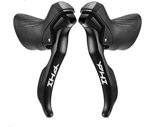 SENSAH Palanca de cambios para bicicleta de carreras, 2x8/2x9/2x10/2x11 velocidades Cambio de marchas, freno y cable de cambio, compatible con Shimano (2 x 10S PHI: compatible con R4600/5700/6700)