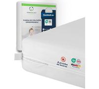 Sensalou Funda de Colchón 70 x 140 x 15 cm Impermeable y Anti Ácaros contra Ácaros y Chinches, Protector de Colchón Silencioso para Alérgicos, Superficie de Rizo Suave, con Cremallera