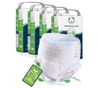 Sensalou Pantalones Incontinencia para Adultos Hombre y Mujer - Ropa Interior - Protector Perdidas de Vejiga Débil - Pañales Desechables Mojar Cama, Maternidad - 88 unidades - Blanco, Tallas Medium