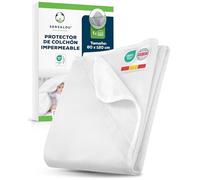 Sensalou Protector De Colchón 60x120 cm Impermeable para Cuna - Cubrecolchón Suave Transpirable Lavable A 95 °C, Funda Antibacteriana para Bebé, Alérgica Y Segura, Ajuste hasta 30 cm