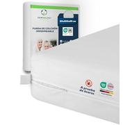 Sensalou Protector de Colchón 90 x 200 x 25 cm Impermeable y Anti Ácaros contra Chinches, Encasement Silencioso para Alérgicos, Funda de Rizo Suave, con Cremallera