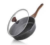 SENSARTE 28cm Sartén Antiadherente, Sartén Profunda con Tapa, Revestimiento de Granito Suizo, Sartén de Piedra Saludable, Utensilios de Cocina, Sartén para Cocinar, Apta para Inducción